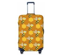 funny bees honeycombs yellow Travel Luggage Covers - Elasticity Suitcase Covers Protector for Luggage 18-32 Inch