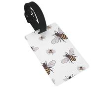 Funny Bees Luggage Tags, PVC Luggage Tags for Suitcases, Luggage Labels with Name Id Card, Noticeable, Durable, Travel Accessories