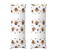 Funny Bees Print Body Pillow Cover With Envelope Closure, Pillow Case For Long Bolster Pillow,Soft Microfiber Body Pillow