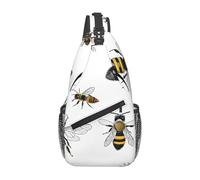Funny Bees Print Crossbody Sling Backpack Sling Bag Travel Hiking Chest Bag | Lightweight Foldable Crossbody Bag