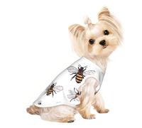 Funny Bees print Dog Clothes T Shirts for Small Dogs Breathable Puppy Kitten Dog Shirts for Pet Dogs Cats