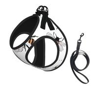 Funny Bees print Dog Harness and Leash Set, Reflective Adjustable Puppy Vest for Small Medium Large Dogs, Cats