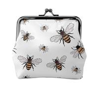 Funny Bees Print Practicality Coin Purse Cute Mini Coin Pouch for Women (4.52 x 4.13in) Exquisite, Black, One Size