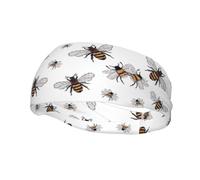 Funny Bees Print Sweatbands Sports Headband For Men & Women,For Running Fitness Yoga Cycling,Sweat Wicking Non Slip