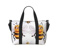 Funny Bees Print Travel Duffel Bag, Lightweight Water-Resistant Weekender Spacious Gym & Travel Bag for Men, Women & Teens