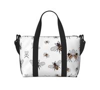 Funny Bees Print Travel Duffel Bags Weekender for Women,Lightweight Carry On Bag,Personal Item Bag