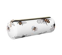 Funny Bees Print Women Men Pencil Case Cylindrical Lightweight Pen Pouch Office Stationery Organizer
