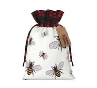 Funny Bees Printed drawstring gift bags Christmas drawstring gift bags perfect for Christmas party decorations and candy wrapping