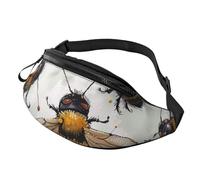 Funny Bees Printed Personalized Waist Bag, Lightweight and Versatile Crossbody Bag for Everyday and Outdoor Adventures