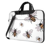 Funny Bees Printed Waterproof Laptop Case Ultra-Thin Portable One-Shoulder Laptop Bag 600d Oxford 13in/14in/15.6in