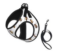 Funny Bees Small Pet Harness Vest - Full Print Design, Adjustable and Reflective for Safety, Suitable for Small Cats and Dogs Pet leash vest