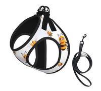 Funny Bees Small Pet Harness Vest - Full Print Design, Adjustable and Reflective for Safety, Suitable for Small Cats and Dogs Pet leash vest