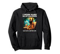 Funny Belgian Malinois Dog I Work Hard Design Malinois Lover Pullover Hoodie