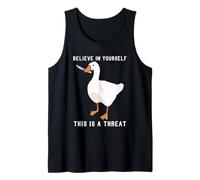 Funny Believe in Yourself This is a Threat Goose Knife Meme Tank Top
