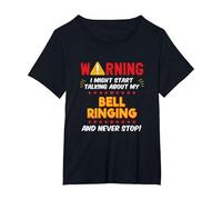 Funny Bell Ringing, Church Bell Ringer, Joke Graphic T-Shirt, Women's Plus, Black, 6X
