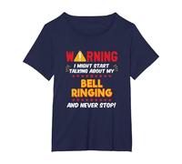 Funny Bell Ringing, Church Bell Ringer, Joke Graphic T-Shirt, Women's Plus, Navy Blue, 2X