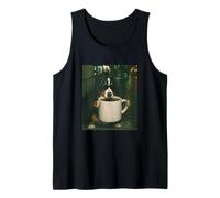 Funny Bernese Mountain Dog Coffee Meme Retro Urban Gen Z Tank Top