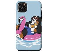 Funny Bernese Mountain Dog Pool Float Flamingo Summer Party Case for iPhone 11 Pro Max