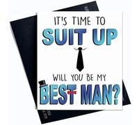 Funny Best Man Card Best Man Cards It's Time to Suit Up Will You Be My Best Man Best Friend Best Man Wedding Proposal Card Marriage PC526