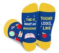 Funny Best Teacher Socks for Teachers Men Women - Novelty Odd Nerd Socks Gifts for Professor from Student - Fun Funky Chemistry Birthday Christmas Graduation Thank you Gifts Presents Stocking Fillers