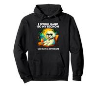 Funny Bichon Frise Dog Design I Work Hard Bichon Frise Lover Pullover Hoodie