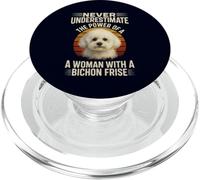 Funny Bichon Frise Never Underestimate A Woman Dog Mom PopSockets PopGrip for MagSafe