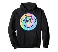 Funny Bicycle Cycling Happy Bike Smile Watercolor Tie Dye Pullover Hoodie