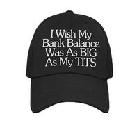 Funny Big Boob Cap I Wish My Bank Balance was As Big As My Tits Cap (UK, Alpha, One Size, Black)
