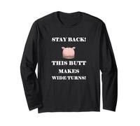 Funny Big Booty on the Back Pig Design Long Sleeve T-Shirt