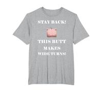 Funny Big Butt Butt Makes Wide Turns Piggy T-Shirt, Men's Big and Tall, Heather Grey, 3X Tall