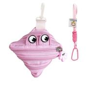 Funny Big Eye Croissant-Shaped Coin Purse Keychain Cartoon Pendant Charm for Backpack Mini Cosmetic Bag for Women Pocket Lipstick Bag Data Cable Organizer, Pink, Fashion