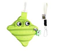 Funny Big Eye Croissant-Shaped Coin Purse Keychain Cartoon Pendant Charm for Backpack Mini Cosmetic Bag for Women Pocket Lipstick Bag Data Cable Organizer, Green, Fashion