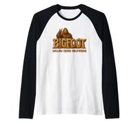 Funny Big Foot Adventure Sasquatch Bigfoot Willow Creek Raglan Baseball Tee