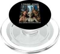 Funny Bigfoot Alien Jesus Rock On Hand Sign UFO Selfie PopSockets PopGrip for MagSafe
