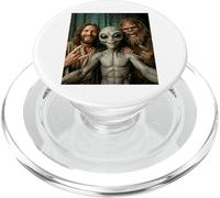 Funny Bigfoot Alien Jesus Rock On Hand Sign UFO Selfie PopSockets PopGrip for MagSafe