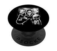 Funny Bigfoot & Alien Sasquatch Rock On Hand Sign UFO Selfie PopSockets Adhesive PopGrip