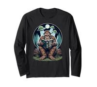 Funny Bigfoot Alien UFO Sasquatch Cryptid Humor Paranormal Long Sleeve T-Shirt