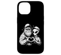 Funny Bigfoot and Alien Making an Heart with the Love Sign Case for iPhone 14