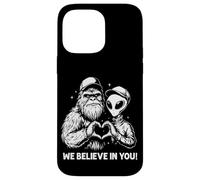 Funny Bigfoot and Alien Making an Heart with the Love Sign Case for iPhone 14 Pro Max