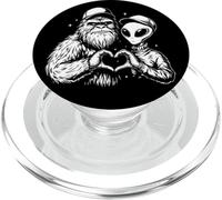 Funny Bigfoot and Alien Making an Heart with the Love Sign PopSockets PopGrip for MagSafe