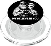 Funny Bigfoot and Alien Making an Heart with the Love Sign PopSockets PopGrip for MagSafe