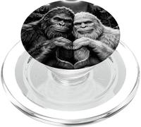 Funny Bigfoot and Yeti Heart Gesture UFO PopSockets PopGrip for MagSafe