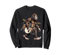 Funny Bigfoot Carrying Drum Set Sasquatch Drummer Musician Sweatshirt