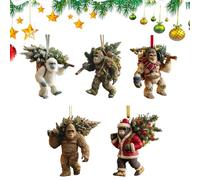 Funny Bigfoot Christmas Ornament, Myth Meets Holiday Magic, 2026 Wildlife Wonders Collection, 2D Acrylic Bigfoot Holiday Decor, for Christmas Tree, Cabin, Office (5PC)
