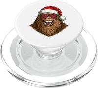 Funny Bigfoot Christmas Santa Claus Hat and Sunglasses PopSockets PopGrip for MagSafe