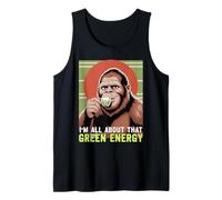 Funny Bigfoot Drinking Matcha All About The Green Energy Tank Top
