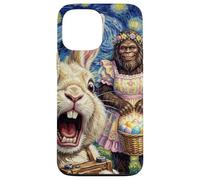 Funny Bigfoot Easter Bunny Selfie Painting Art Men Women Case for iPhone 13 Pro Max