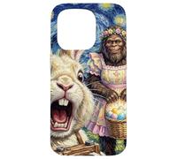 Funny Bigfoot Easter Bunny Selfie Painting Art Men Women Case for iPhone 15 Pro