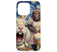 Funny Bigfoot Easter Bunny Selfie Painting Art Men Women Case for iPhone 15 Pro Max