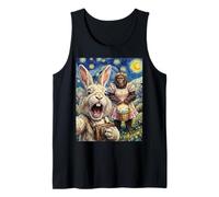 Funny Bigfoot Easter Bunny Selfie Painting Art Men Women Tank Top